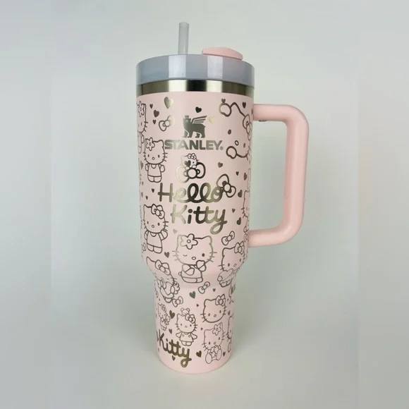 Stanley 40oz Tumbler Pink Bloom Hello Kitty Engraved - Picture 2 of 8